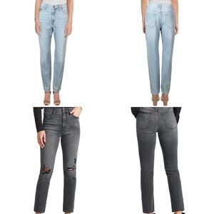 2 Pairs Sam Edelman *NEW* Blue and Black Distressed Jeans sz 29/30